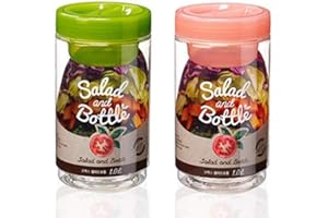 Komax Salad Bottle Set of 2, with Leak Proof Salad Sauce Dressing Case (Pink, Green) by komax