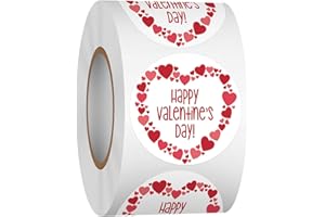 Heyfibro 500 PCS 1.5 Inch Happy Valentines Day Roll Stickers for Small Business, Gift Packing, Cards, Candy Bags, Envelope Seals, Party Supplies (Wreath of Love)