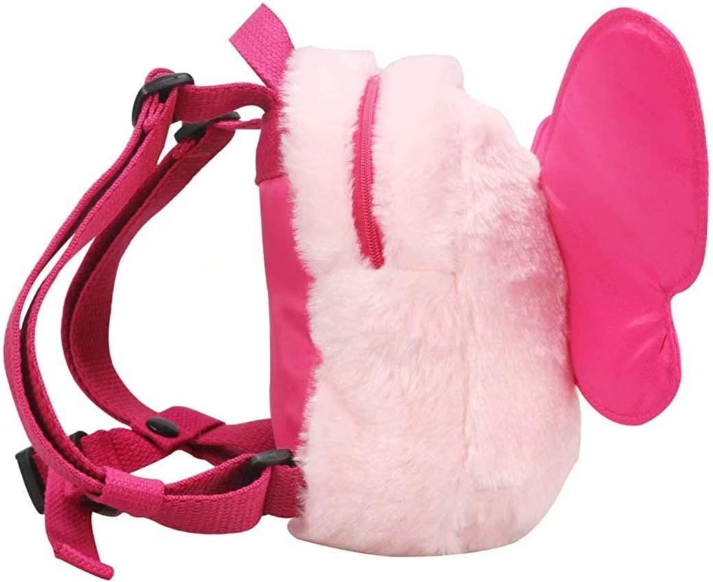 OMALOO Baby Walking Safety Harness Reins Belt Kid Child Toddler Backpack Bag with Butterfly Pattern for 1-3 Years Girls (Fluff Pink) - Image 4