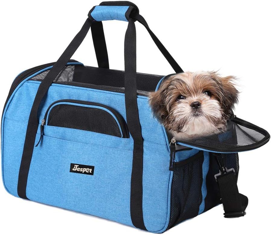 JESPET Soft-Sided Kennel Pet Carrier for Small Dogs, Cats, Puppy, Airline Approved Cat Carriers Dog Carrier Collapsible, Travel Handbag & Car Seat