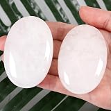 XIANNVXI Clear Quartz Palm Stone 2.4” 0.7” Thick Healing Crystal Gift Boxed view 2