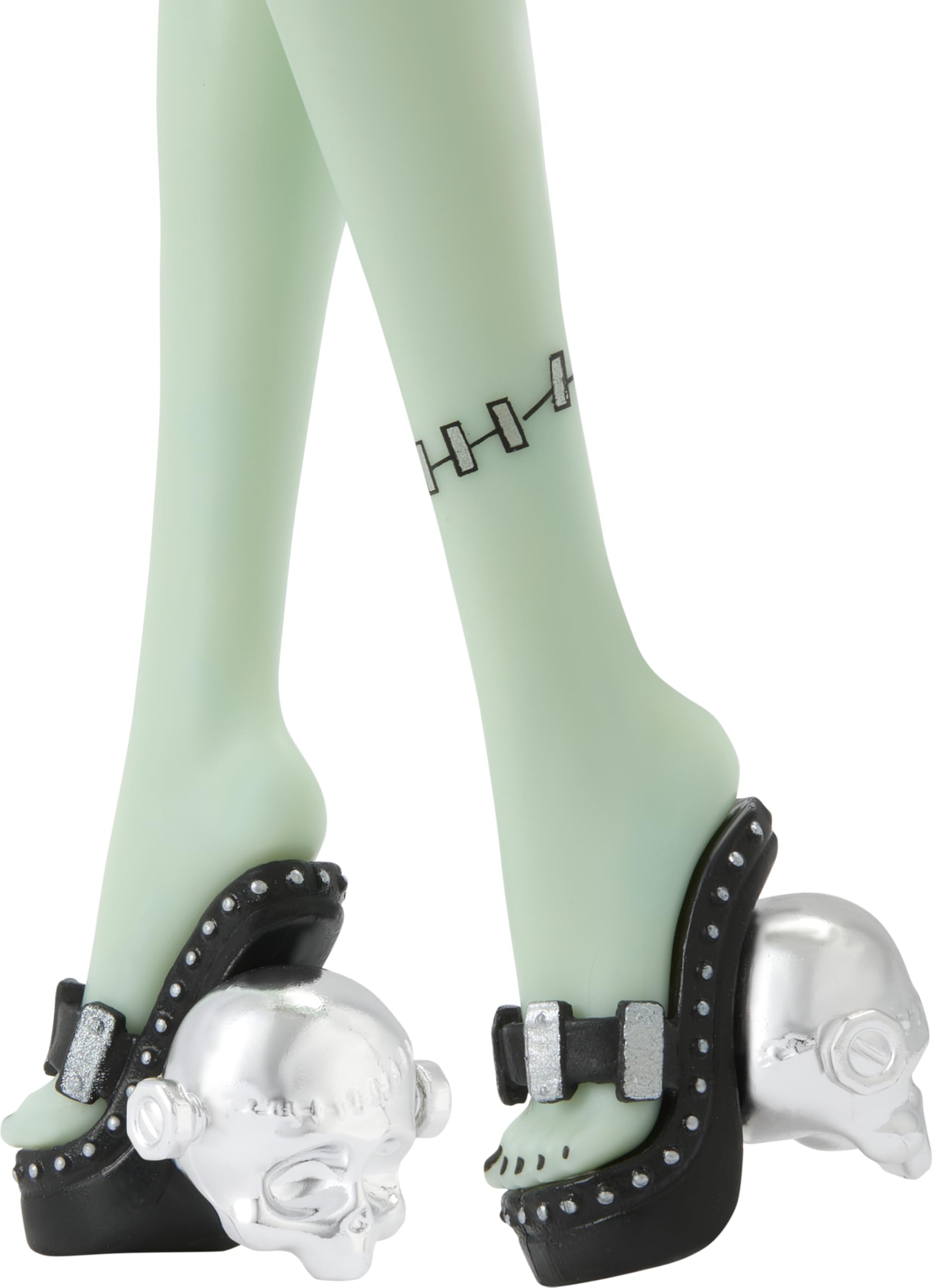 Monster High x Barbie Frankie Stein Doll with Original Barbie-Inspired Swimsuit and Solo in The Spotlight Black Evening Dress and Accessories