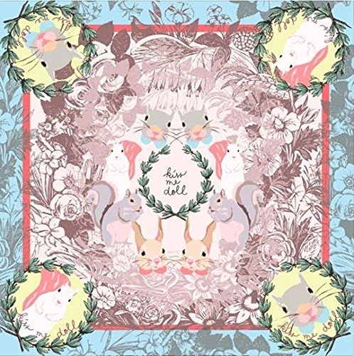 Women Luxury Large Square 100% Silk Scarf Shawl Wrap Large Size Exclusive Design Squirrel 40"x40"