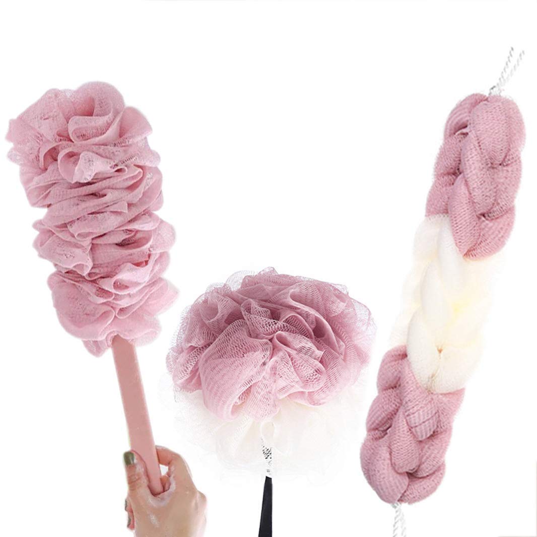 Bath Brush Shower Back Scrubber Long Handle PLUS White