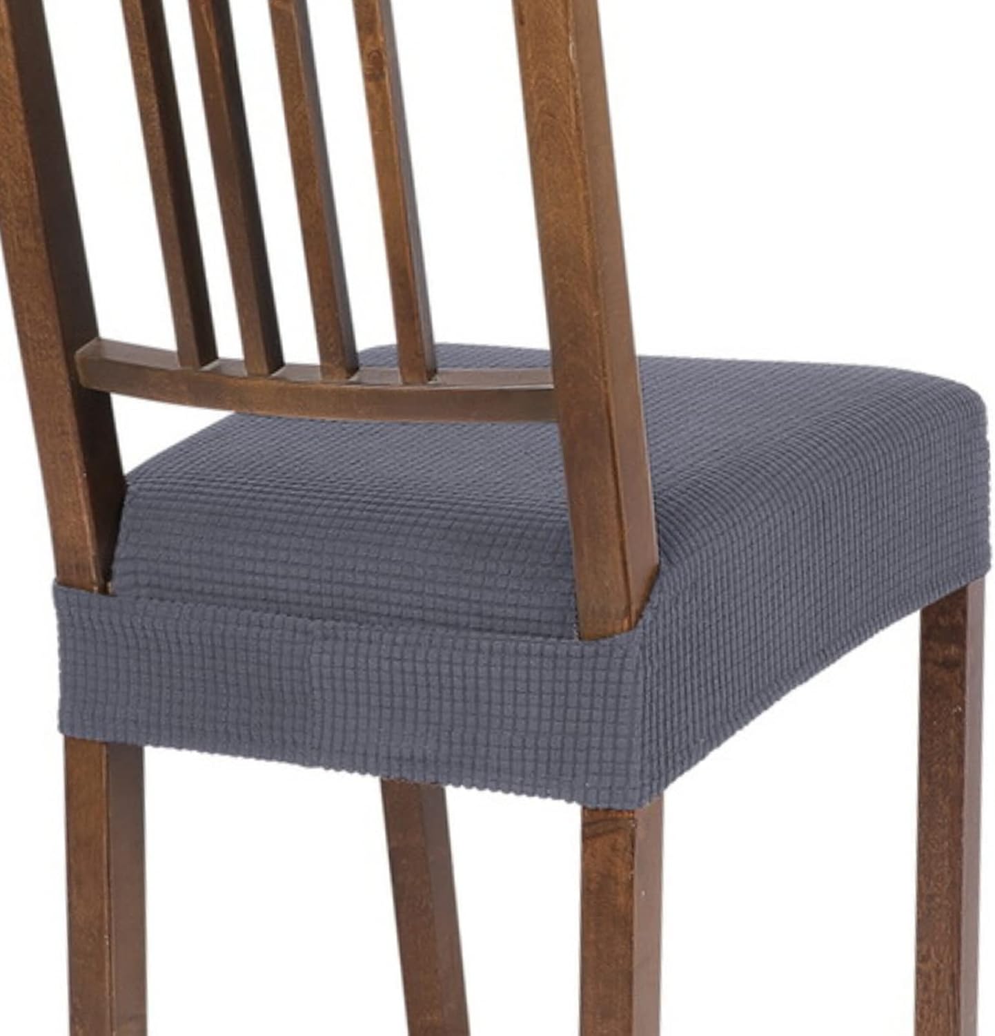 Slipcovers - SearchI Stretch Dining Chair Seat Covers Set of 6, Soft Removable Washable Seat Covers for Dining Chairs, Dining Room Seat Cover Protector (Rear-Covered, Grey Jacquard 1)