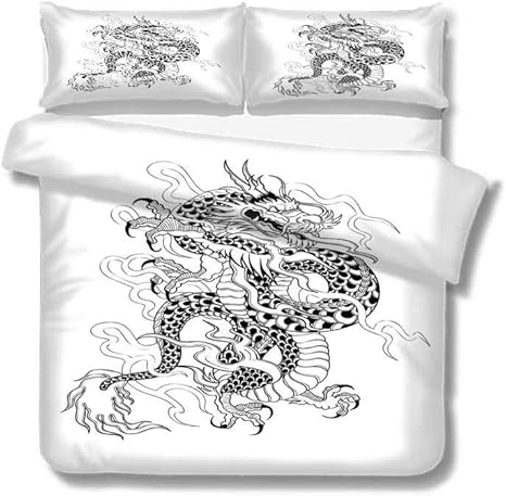 Amazon Shirlyhome 日本製ドラゴン フル クイーンサイズ キルト寝具セット 遠水ドラゴン 飛び跳ねる波 伝説の生き物 キッズ寝具 ダブル起毛マイクロファイバー ペールグリーン バーミリオンセージ Twin 68 W X 85 L 寝具カバーセット オンライン通販