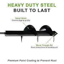 Auger Drill Bit for Planting 3 x 12 Inch, Garden