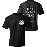Custom T Shirts for Men Women,Customized T Shirts with Photo Logo Text,Personalized Shirts Front &amp; Back Print