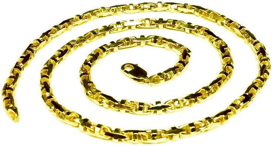 14K Solid Yellow Gold Anchor Mariner Link Chain Necklace 4 Mm(Wb10904