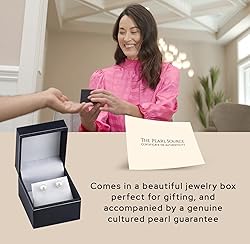 THE PEARL SOURCE Round White Freshwater Real Pearl