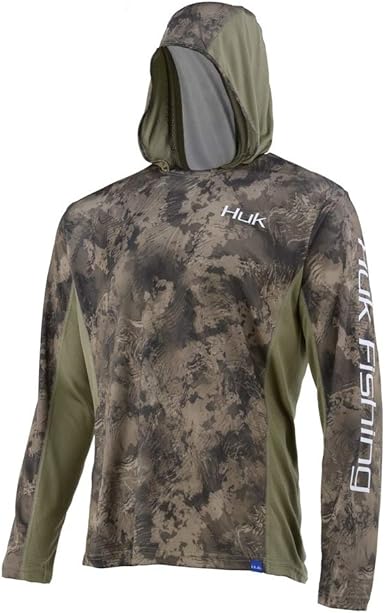 huk long sleeve hooded shirt