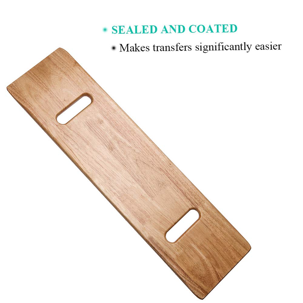 Wooden Slide Transfer Board with Handles, 500 lb Capacity Heavy Duty Slide Boards for Transfers of Seniors and Handicap, 30 x 8 x 0.7