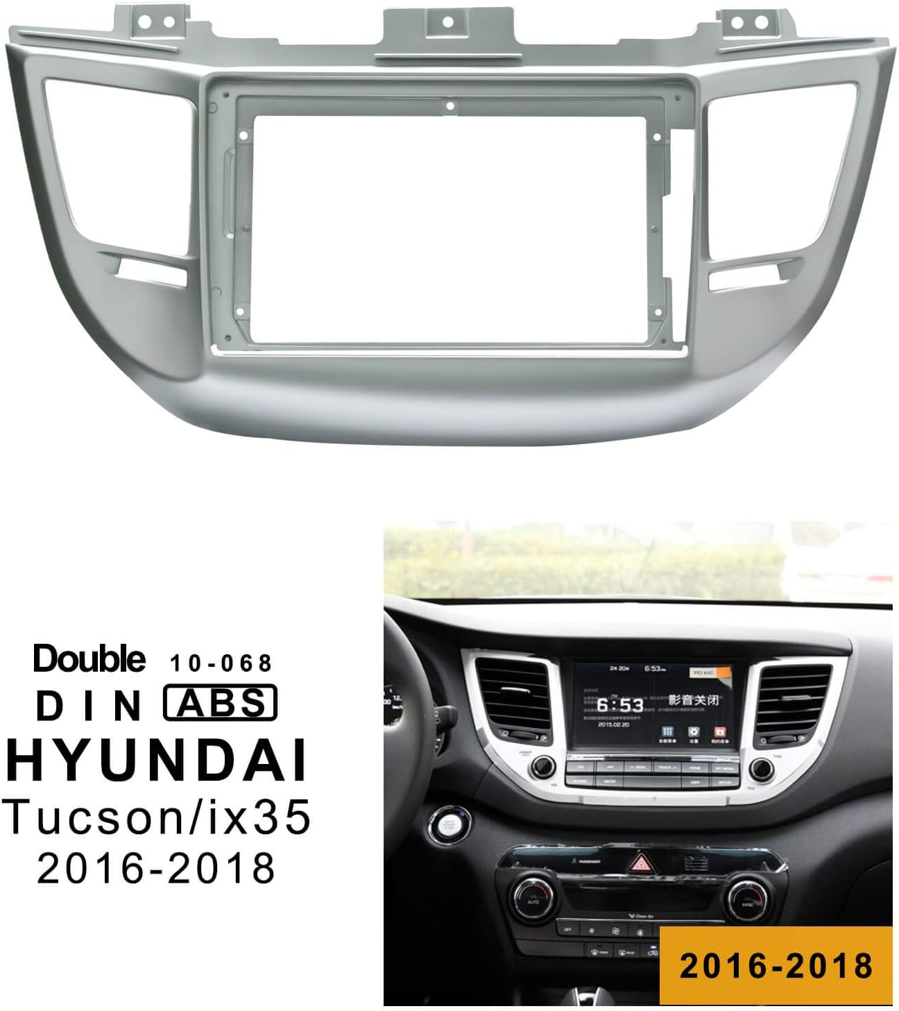 10.1 Inch Double DIN Car Stereo Installation Dash Kit for 2016-2018 Hyundai Tucson ix35 Install Mount kit Car Frame EZoneTronics