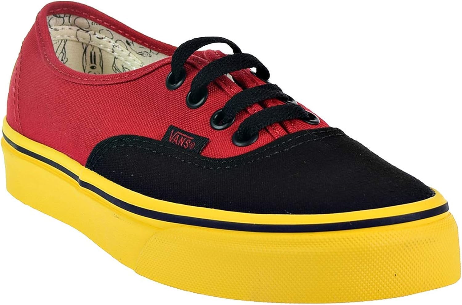 red yellow blue sneakers