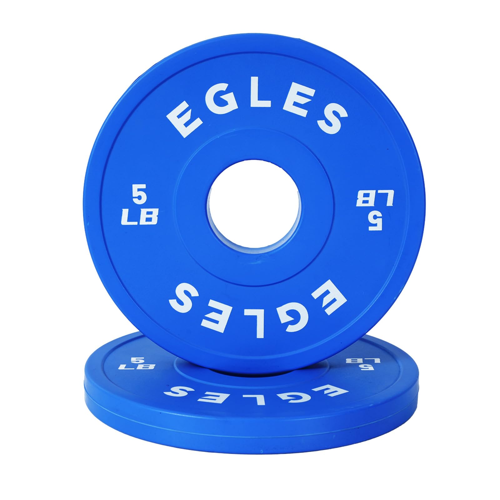 Photo 1 of EGLES Change Plates Pair 5LB Blue - Rubber-Coated Weight Plates in Pairs, Olympic Bumper Plates, Color-Coded, IWF Standard, Fit 2-Inch Barbells Strength Training Weight Plates Gym & Fitness