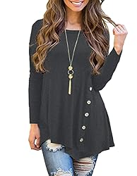 Miskely Women's Long Sleeve Casual Scoop Neck Tees