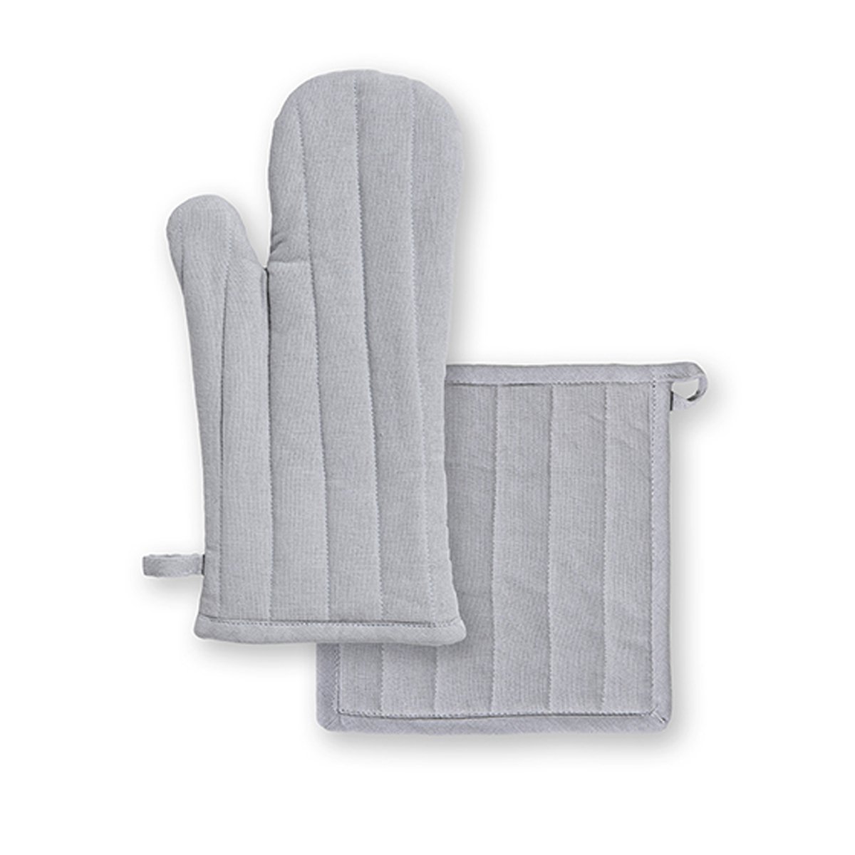 'Glove + Oven Glove + Oven Glove Set Cotton Set Cotton 32 X 20 Cm, Cotton, gray, 32x20x2 cm