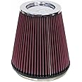 K&N High-Flow Original Lifetime Universal Clamp-On Air Filter: High Performance, Premium, Washable: Flange Diameter: 6 In, Filter Height: 8 In, Flange Length: 0.625 In, Shape: Round Tapered, RF-1044