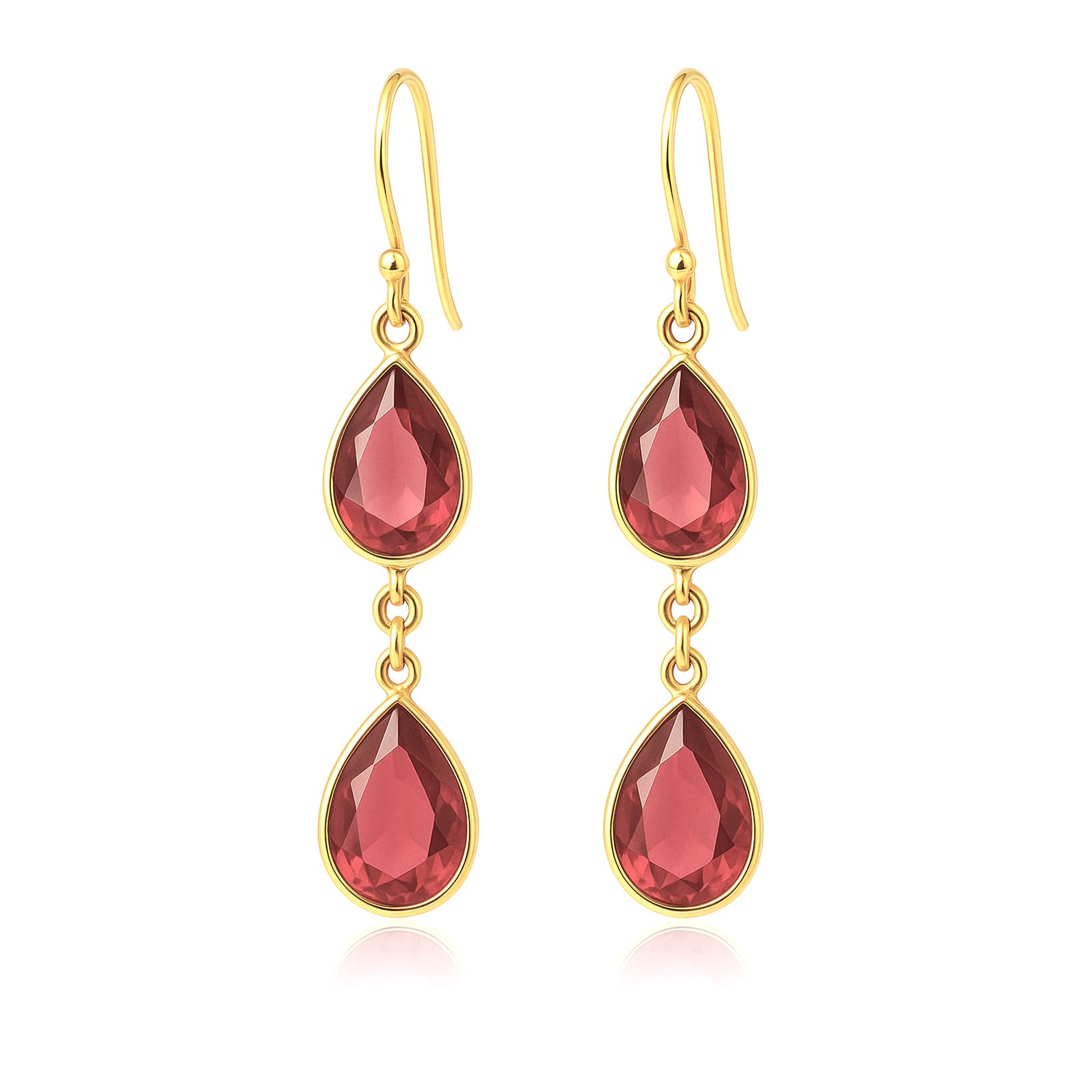 Pink Tourmaline Pear Shape Gemstone Drop Dangle Earrings For Women Authentic Gold Plated 925 Sterling Silver Fashion Designer Party Jewellery Handmade By Tibetan Silver Artisans