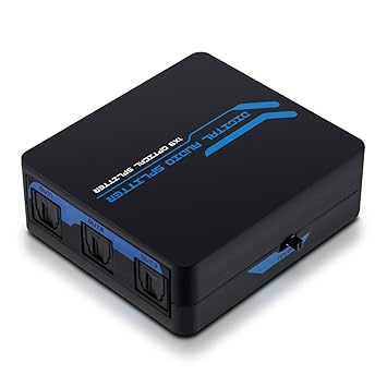 kwmobile Digital Audio Splitter Verteiler - 3-facher Umschalter für optische SPDIF Toslink Audiokabel - 3X Ausgang 1x Eingang