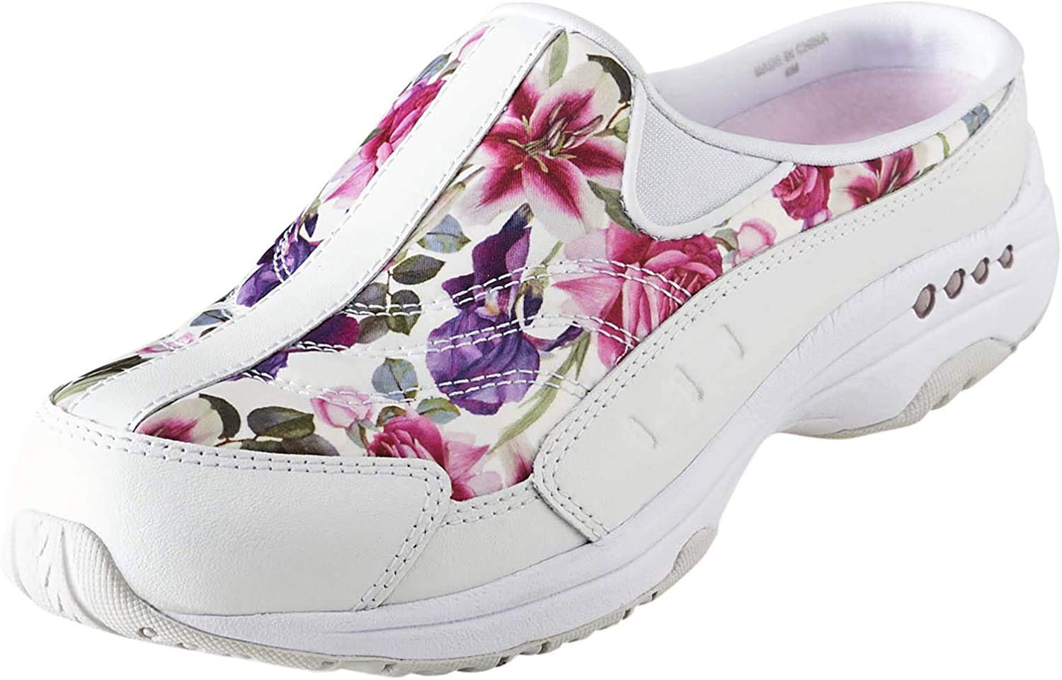Easy Spirit Traveltime Women's Slip On, 8 E US, White-Purple-Multi Image