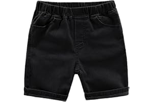 Ikevan Toddler Boys Pull On Cargo Shorts Solid Color Chino Short Summer Casual Pants with Pockets for Bike
