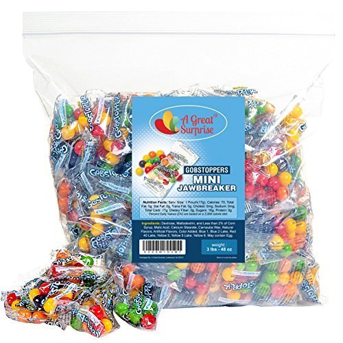 Gobstoppers Mini Jawbreaker Snack Packs, 3 LB Bulk Candy