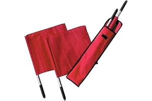 Tandem Sport Deluxe Red Linesman Flags - Referee Flags with Comfortable Soft Grip Handles - Volleyball and Soccer Referee Flags - Set of 4 with Carrying Bag