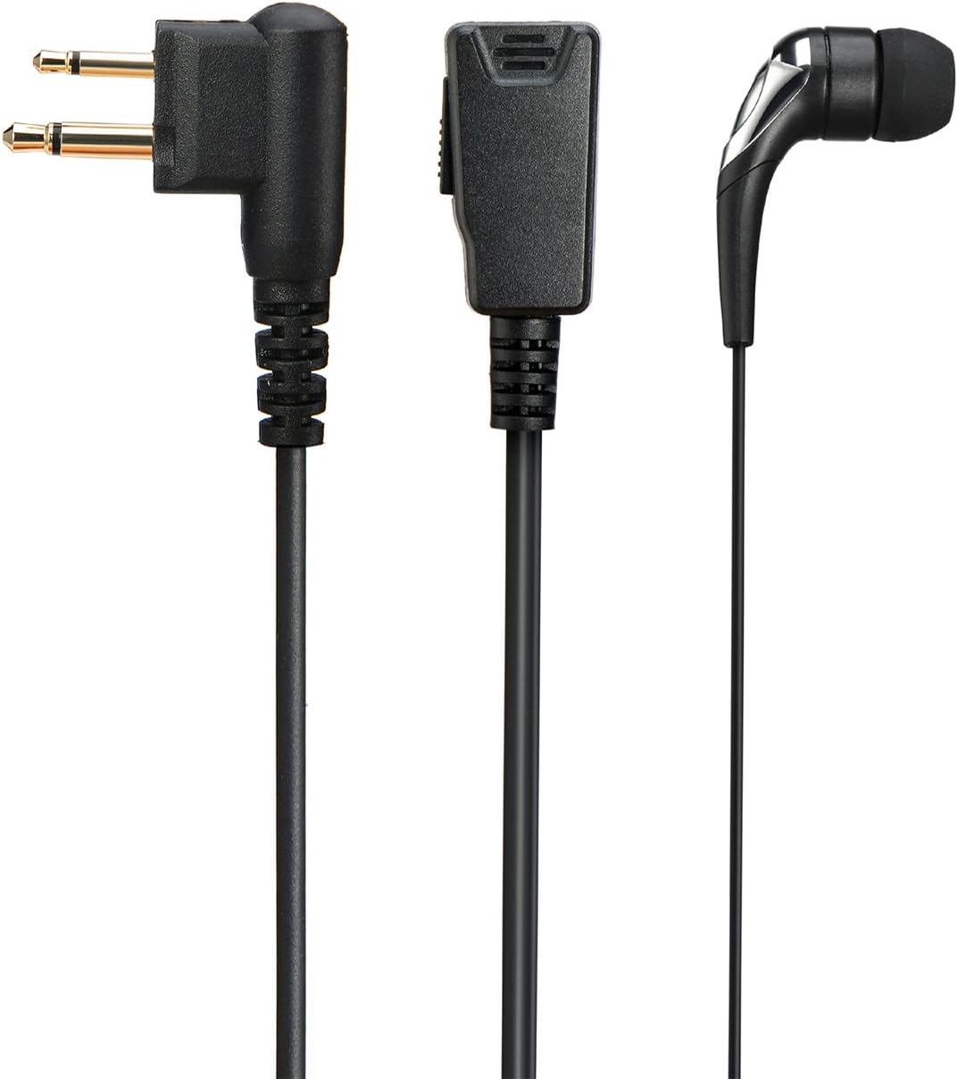 Radio Earpiece Two Way Radio Earpiece Headset mic - Walkie Talkie Earpiece Headset mic - Detachable G Shape Ear Hang Headset with PTT and MIC Soft Ear Hook for 2 PIN Motorola Midland