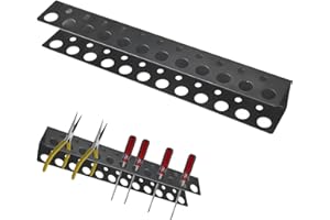 YAKUHY Screwd Driver Holder Wall Mount with 23 Holes, 12.6" Screwdriver Organizer, Garage Tool Storage Rack Utility Tool Orga