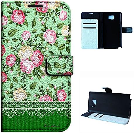Galaxy Note 5 case, SoloShow(R) Samsung Galaxy Note 5 5.7 inch case High Quality PU Leather Wallet Flip case, Lace &amp; Rose pattern (3)