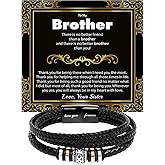 GLAVICY To My Brother Bracelet, Bracelet for Brother from Sister, Gifts from Mom and Dad, Birthday Gift with Message Card and Box