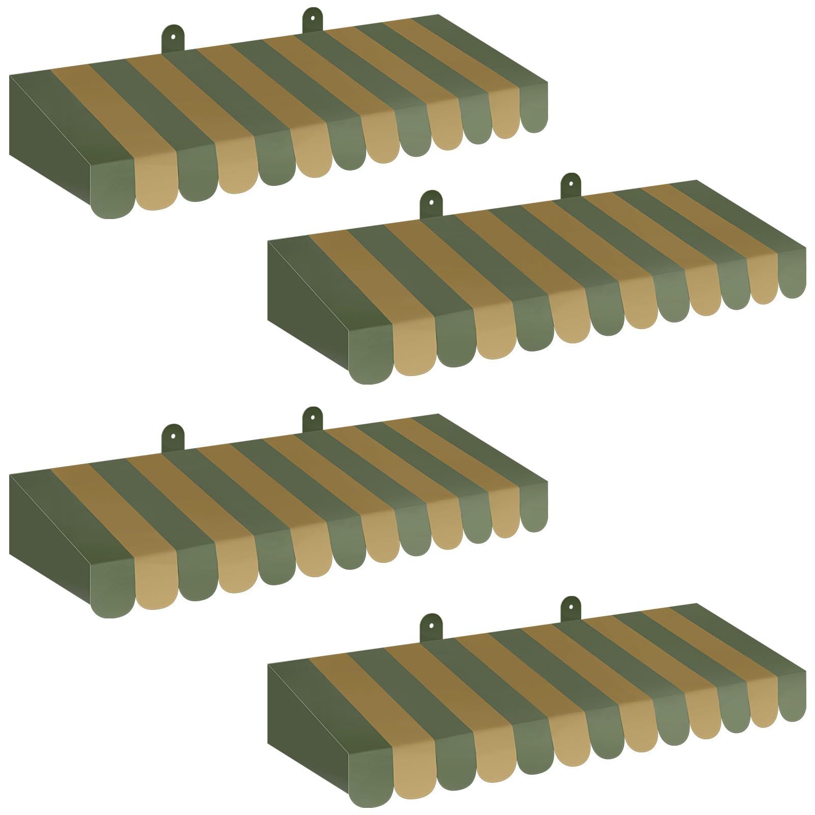 Photo 1 of Boao 4 Pack Circus Awning Decoration 3D Stripe Cardboard Awning Carnival Wall Decor Circus Party Favors for Lemonade Stand Bakery Ice Cream Truck Bulletin Board Decor(Green)