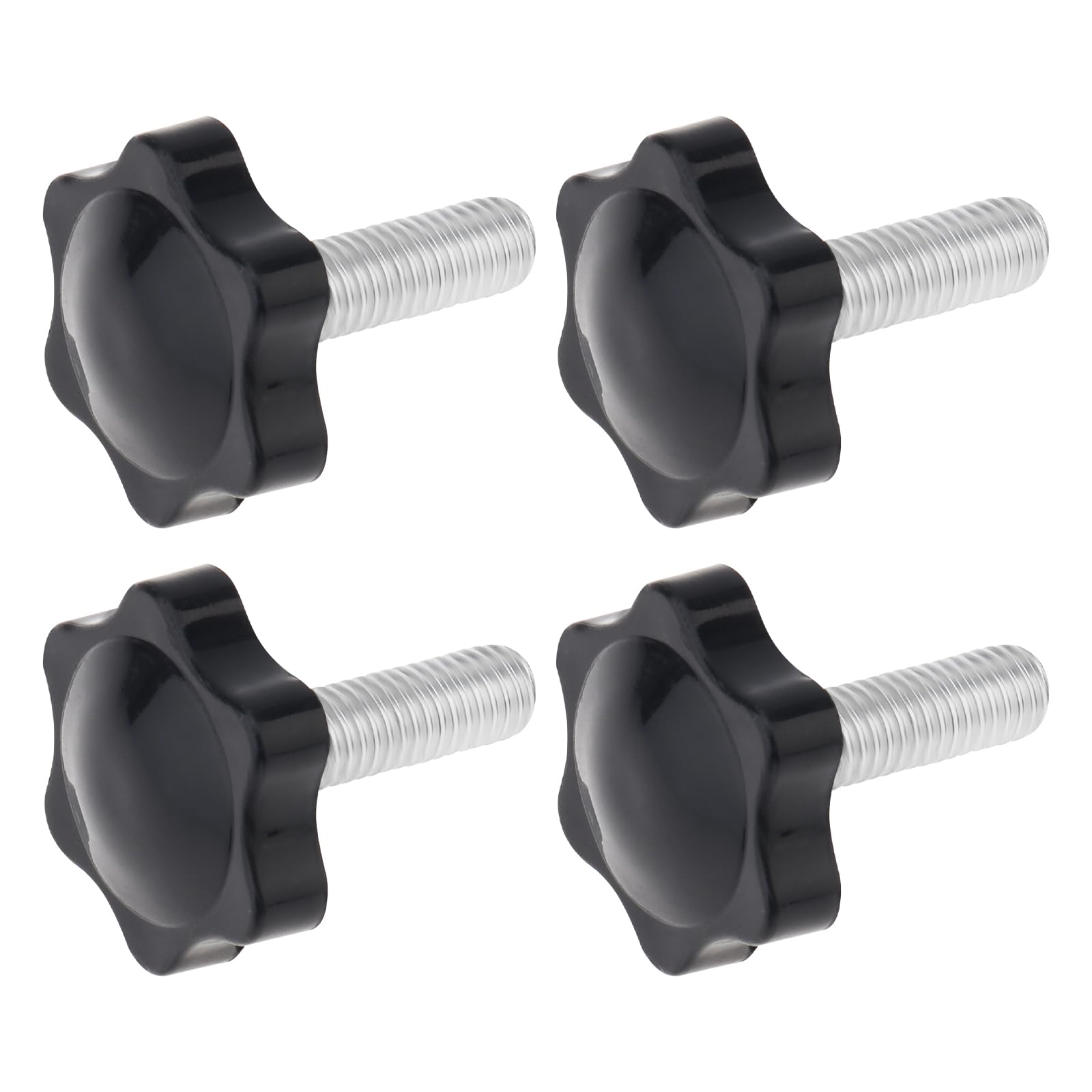 Smgda 4pcs Clamping Knob, M8*25mm Star Handle Knob, Hex Shaped Handle Hand Tightening Thumb Screws, Thread Star Knob Bolts for Umbrella Base Machinery Latche Replacement