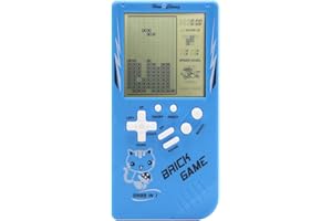HLF Retro Big Screen Brick Game Console 9999 in 1 Tank/Racing/Shooting Casual Puzzle Game Adjustable Difficulty and Speed Small and Easy to Carry Best Gifts (Blue)