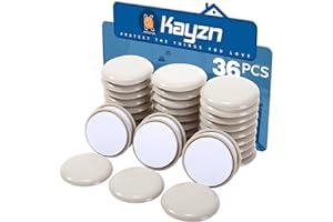 Kayzn Self-Adhesive Furniture Sliders for Carpets, Furniture Moving Pads (36Pcs) 1-3/4" Furniture Mover Glides, Self Sticks Carpet Furniture Carrier - Move Any Item Quickly and Easily!