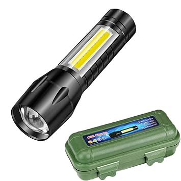 Care 4 Tactical Flashlight + Desk Lamp with Gift Box Focus Zoom Torch Light with 3 Modes