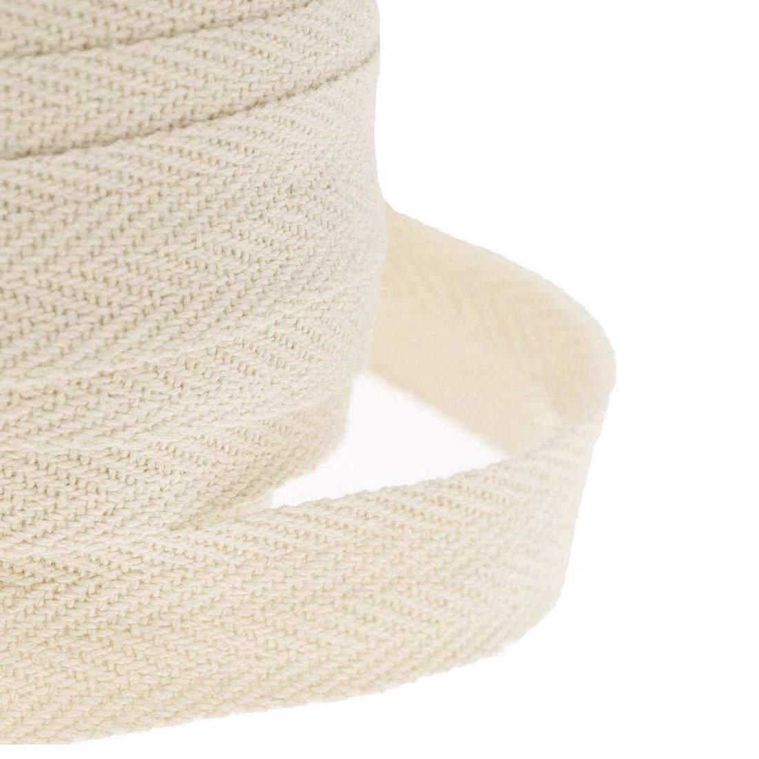 JJPRIME - Cotton 25mm 1" Herringbone Craft Apron Twill Dressmaking Sewing Bunting Tape (Beige, 10 Meter)