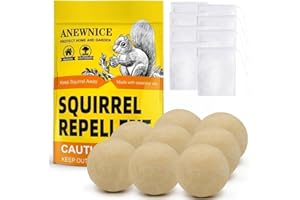 ANEWNICE Squirrel Repellent Outdoor, Mouse Repellent, Peppermint Rodent Repellent, Mice Repellent, Chipmunk Repellent, Keep Squirrels Out of Garden 8P