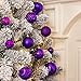 KI Store Purple Christmas Balls 34pcs 2.36-Inch Christmas Tree Decoration Ornaments for Halloween Xmas Tree Holiday Wreath Garland Decor Ornaments Hooks Included