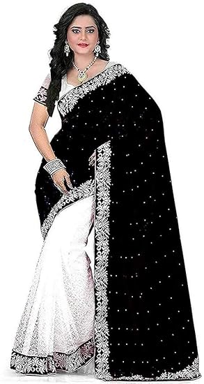 Market Magic World Womens Embroidered Saree with Blouse Piece(Free Size)
