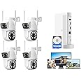 Security Cameras Wireless Outdoor, CAMCAMP Home Security Camera System with 2K Dual Lens Color Night Vision, Auto Tracking, 2-Way Audio, 500GB HDD, 2.4G/5G WiFi & 10CH Expandable NVR