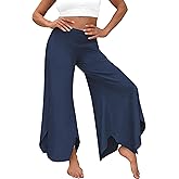 LOOKBOHO Women's Wide Leg Pants Yoga Sweatpants Casual Loose Comfy High Waisted Sports Athletic Lounge Pants with Pockets Dark Navy XXL