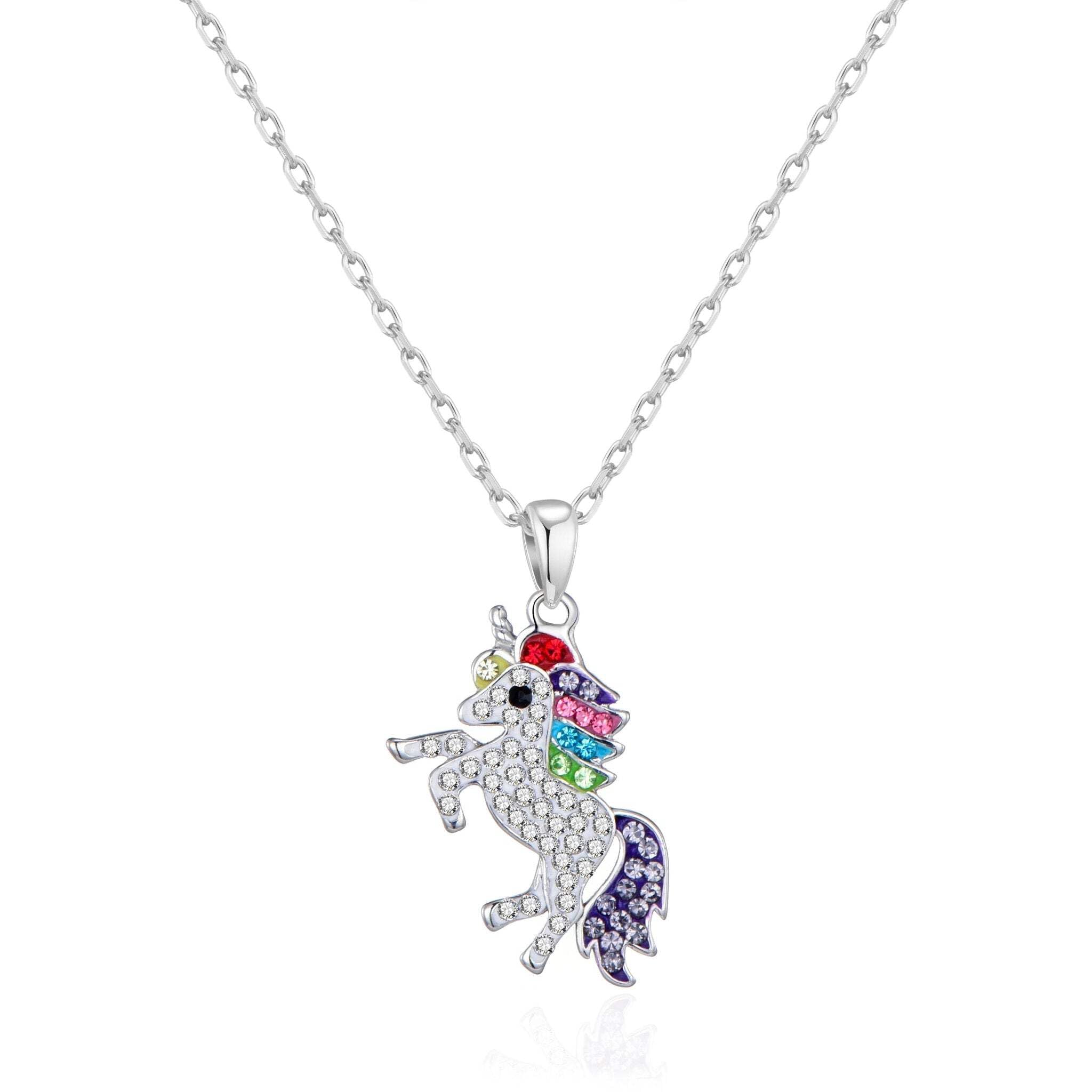 Philip Jones Unicorn Necklace with Zircondia® Crystals