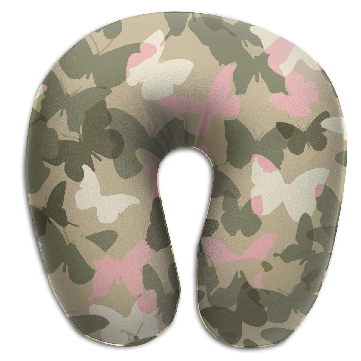 Amazon Com Xuj Yoga Pink Butterfly Camo Memory Foam Travel Pillow