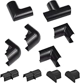 D-Line Mini Cable Trunking Clip-Over Accessory Multipack 10 Pieces Black