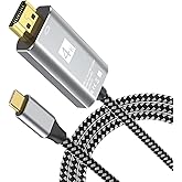 GADEBAO USB C to HDMI Cable, Type C to HDMI 3.3FT Braided 4K Thunderbolt 4/3 Compatible with iPhone 15/16 Pro/Max, MacBook Pr