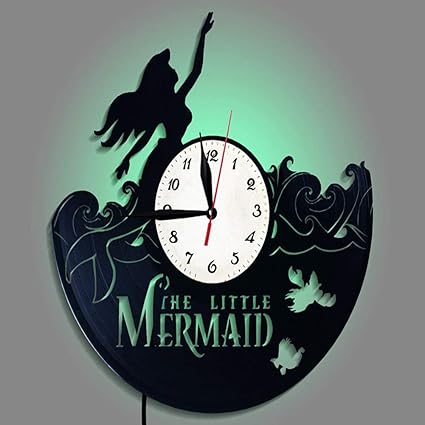 Amazon Com The Little Mermaid Vinyl Record Wall Clock Led