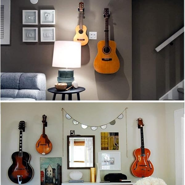 IZEYNO GUITAR WALL MOUNT WALL HANGER 3 PACK GUITAR STYLE HOLDER HOOKS STAND FOR ACOUSTIC ELECTRIC BASS UKULELE BANJO MANDOLIN