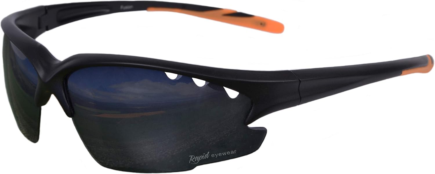 Rapid Eyewear Fusion Solo Mens & Womens Polarised UV400 SPORTS SUNGLASSES for Cycling Running, Fishing, Cricket, Tennis